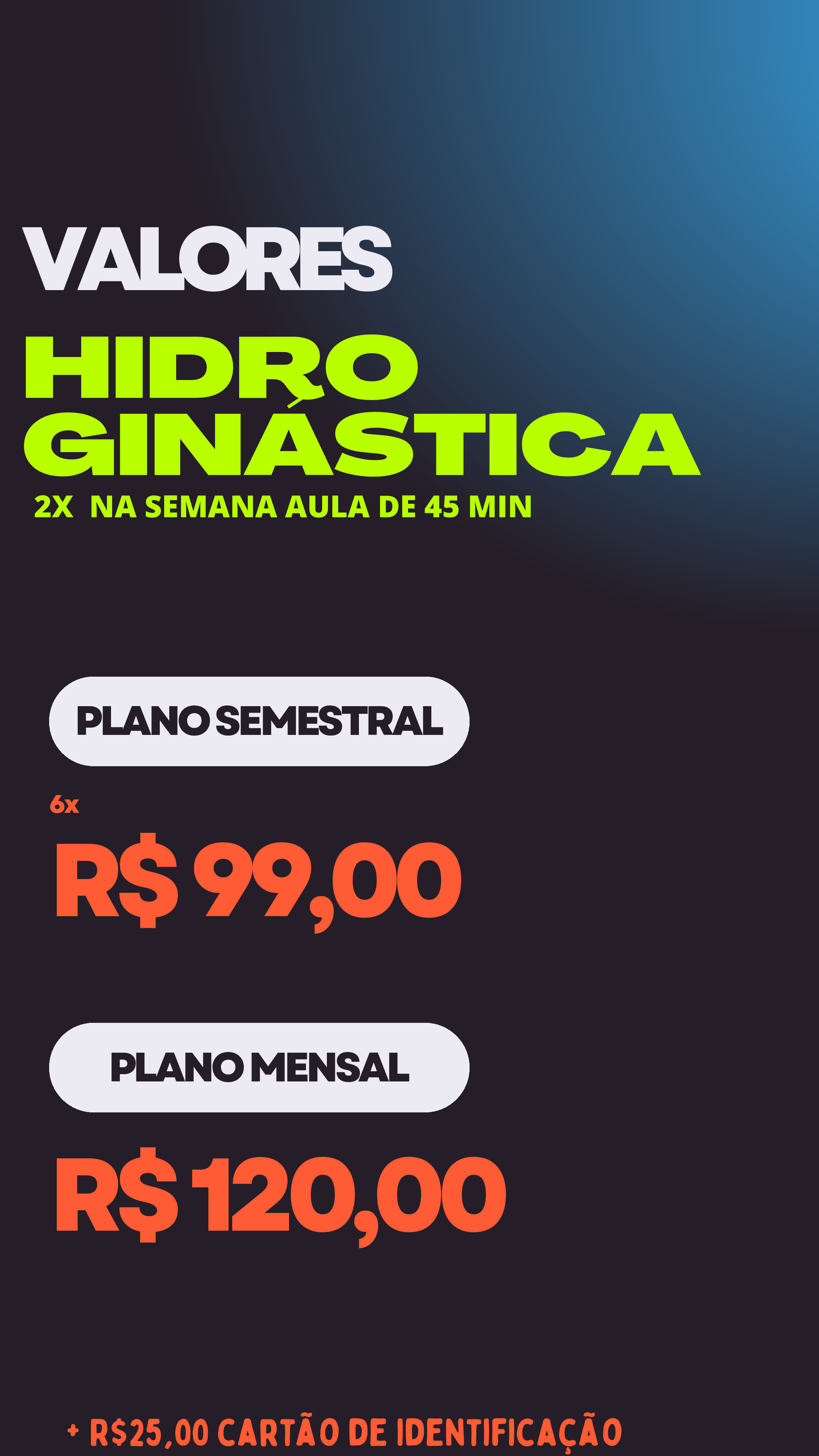 Plano de hidroginastica