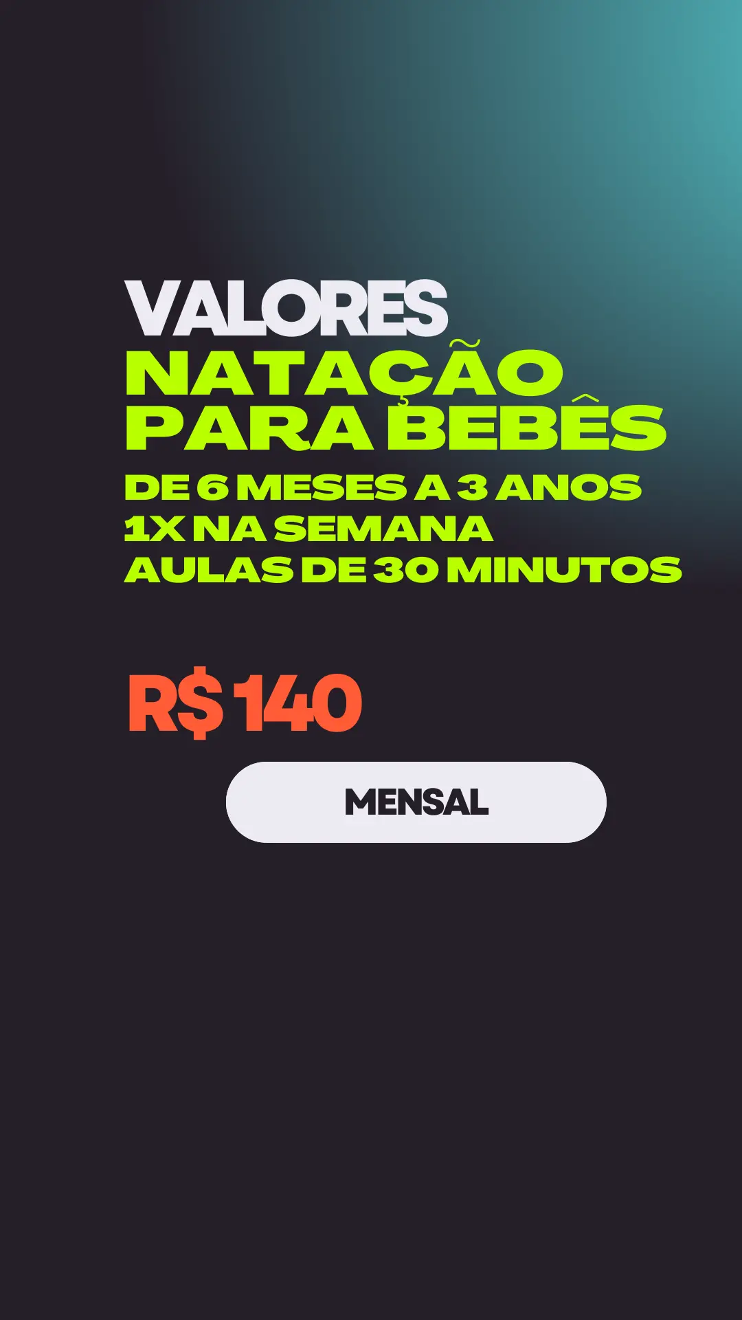 Plano de natação para bebês